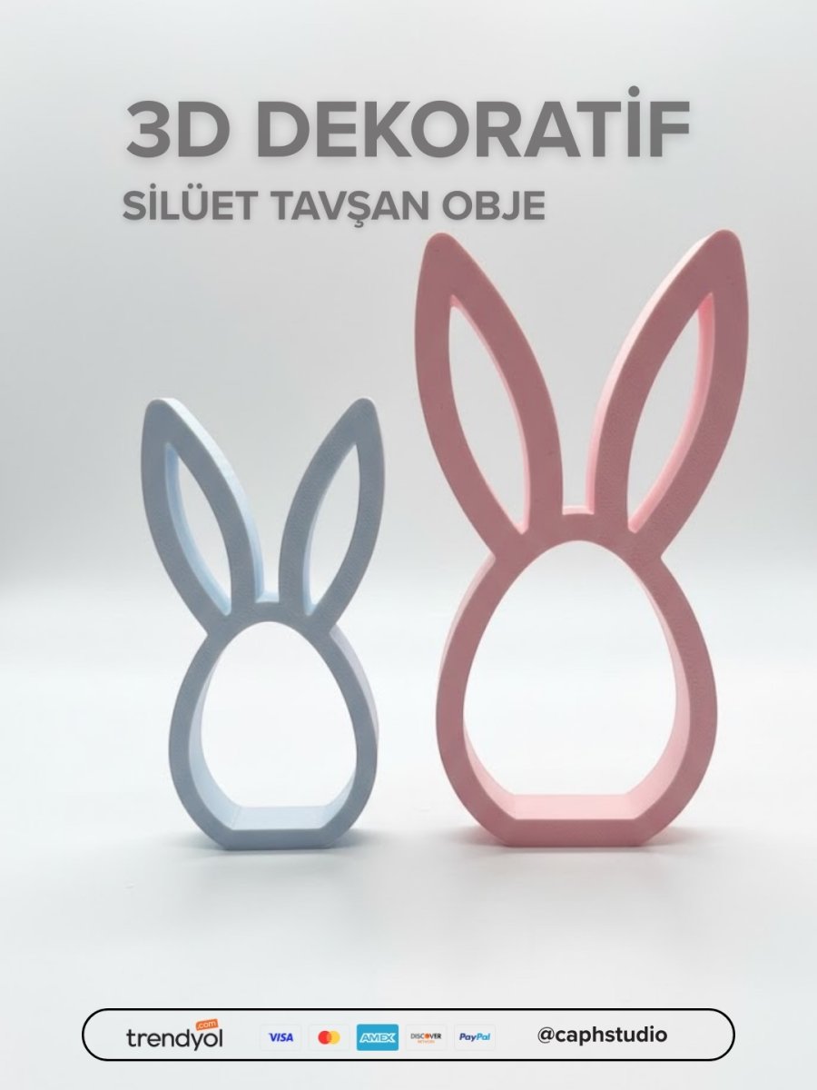 3D Dekoratif silüet Tavşan obje
